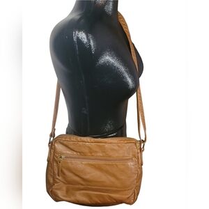 Cargo Light Brown Faux Leather Shoulder Bag